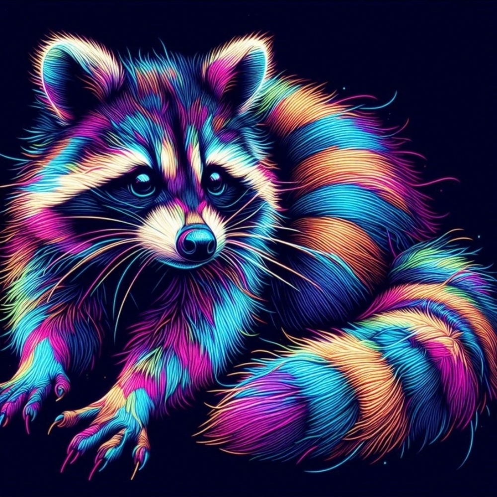 Raccoon DIY 5D Full Round Drill Diamond Painting
